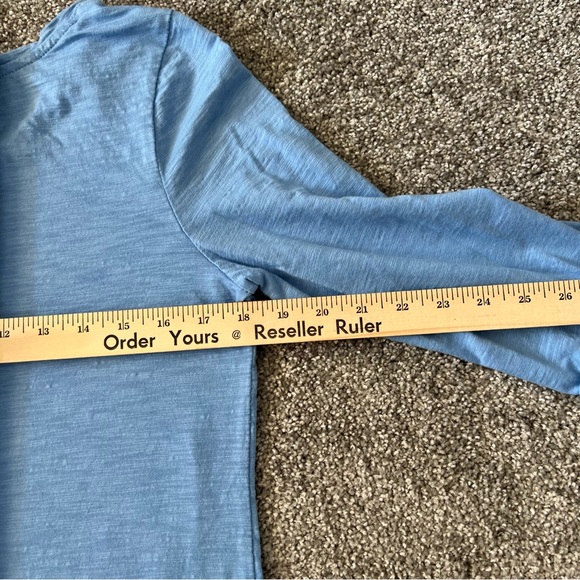 Chicos blouse womens medium 1 bule 3/4 sleeve scoop neck the ultimate tee casual - Picture 8 of 9